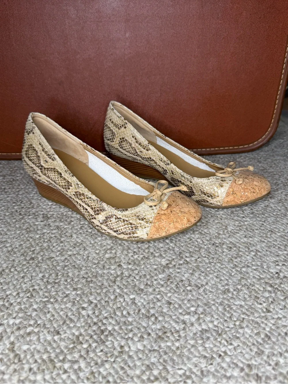 NWOT Cole Haan faux snake skin wedges